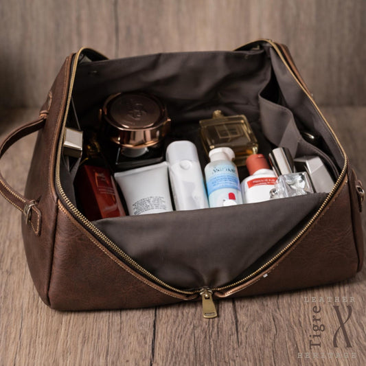 Leather Toiletry Bag for Men Full Grain Travel Dopp Kit, Personalized Leather Wash Bag, Luxury Grooming Organizer, Gift for Him Etsy