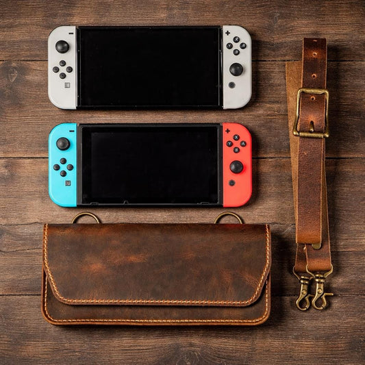 Leather Nintendo Switch Case Handmade Full Grain Leather Carrying Bag, OLED & Switch 2 Cover, Personalized Gamer Gift Etsy