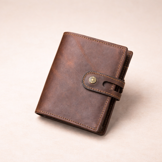 Leather RFID Wallet with AirTag Holder – Italian Oil Leather Tigre X Studio