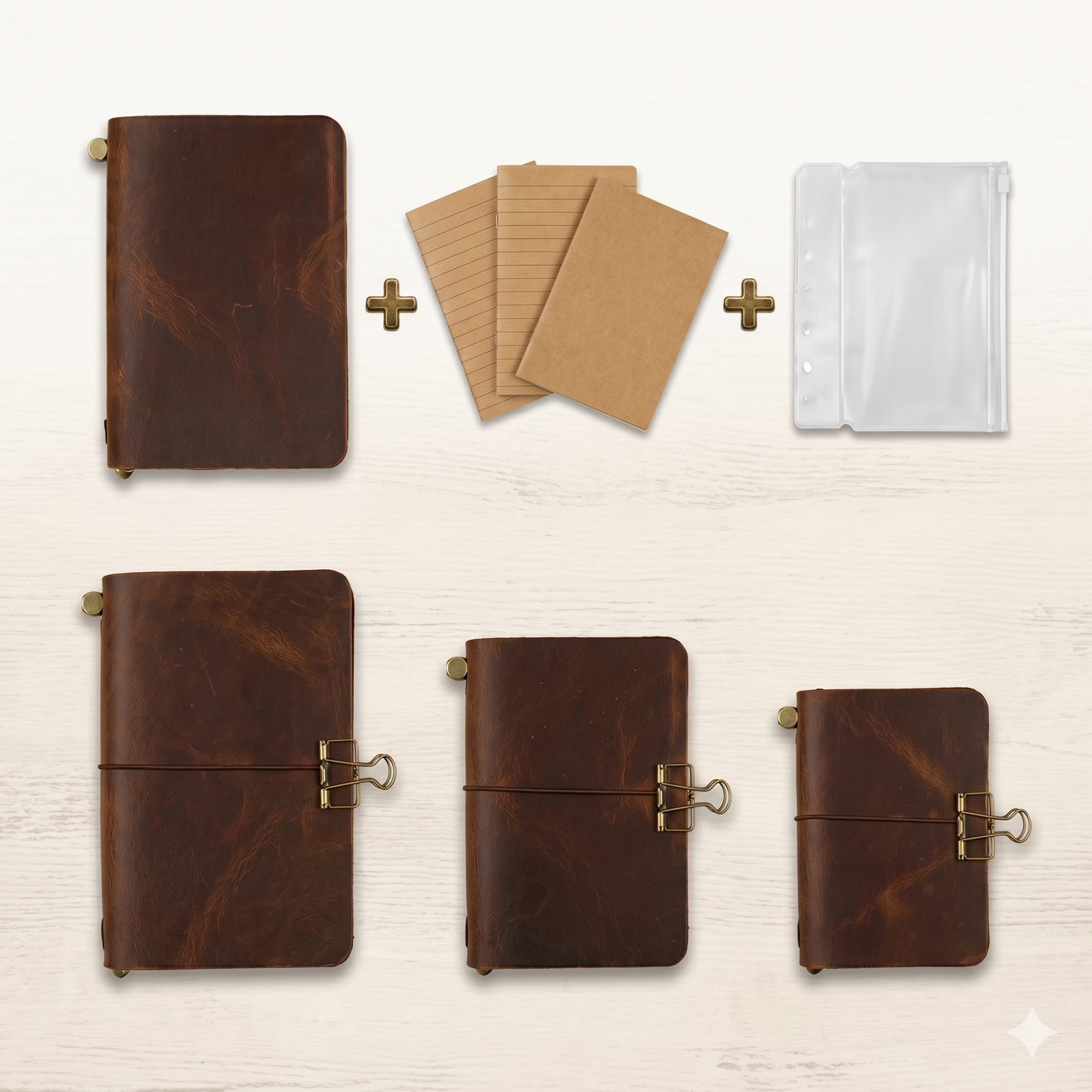 Leather Traveler’s Notebook – Full Grain Refillable Journal Cover Tigre X Studio