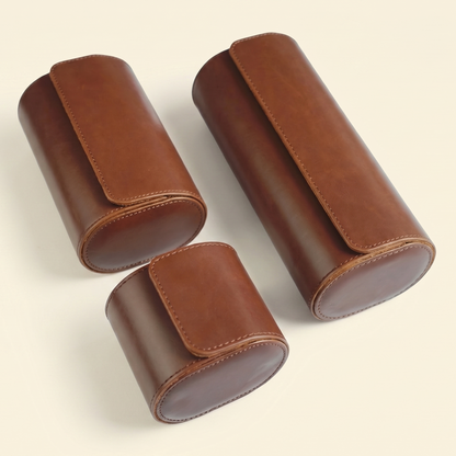 Leather Watch Case – Handcrafted Full Grain Travel Watch Roll (1–3 Slots) Tigre X Studio