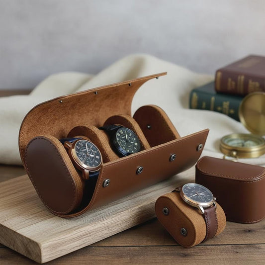 Personalized Leather Watch Case  Hand-Stitched Travel Watch Box Etsy