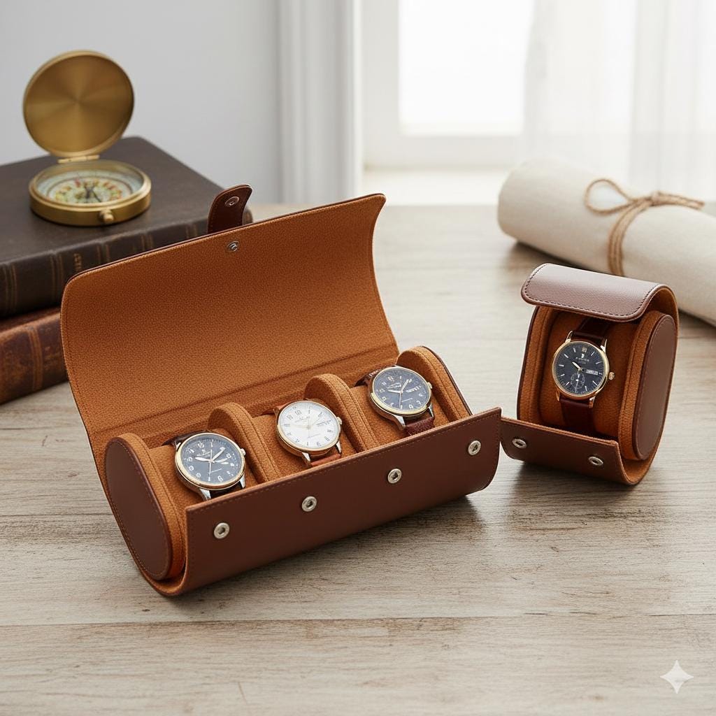 Personalized Leather Watch Case  Hand-Stitched Travel Watch Box Etsy