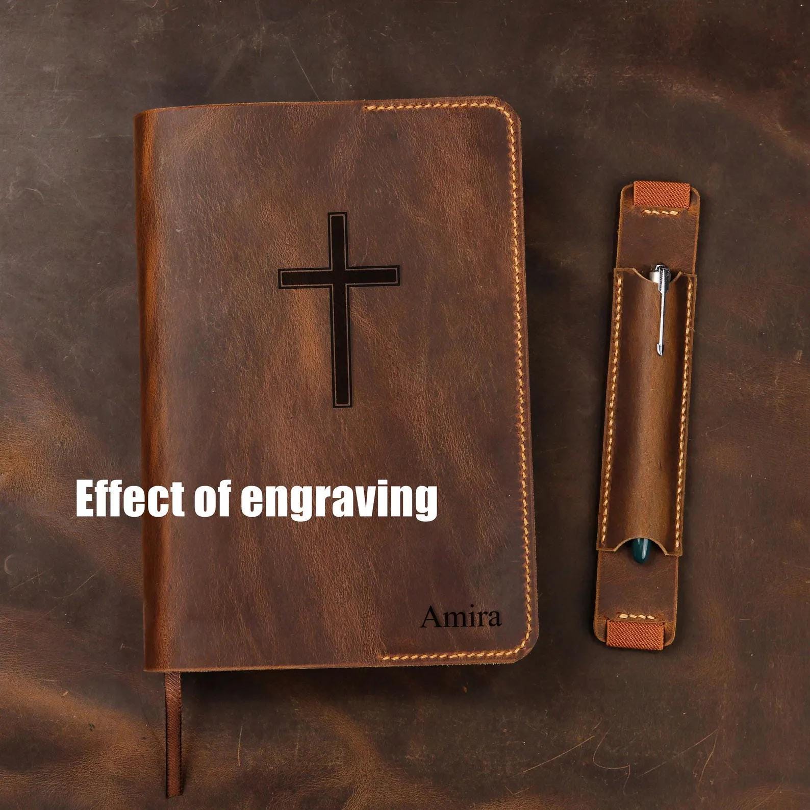 Personalized Leather Bible Cover Etsy