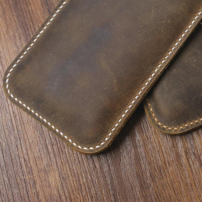 Leather Phone Sleeve  Handmade - Personalized - Tigre X Studio
