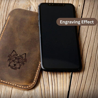 Leather Phone Sleeve  Handmade - Personalized - Tigre X Studio