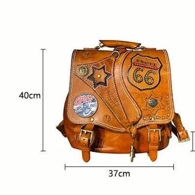 Leather Biker Backpack – Route 66 Etsy
