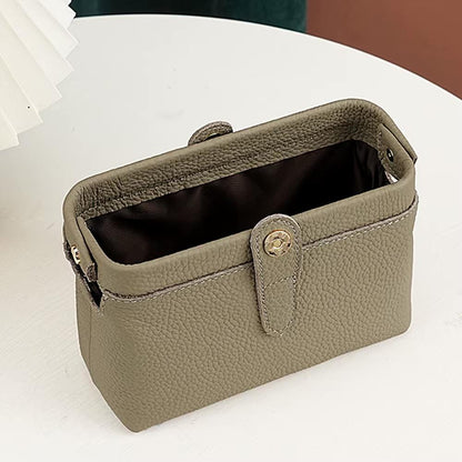 Personalized Leather Cosmetic Bag, Large Capacity Makeup Travel Case, Custom Engraved Cowhide Toiletry Bag, Luxury Bridesmaid Gift for Her - Tigre X Studio