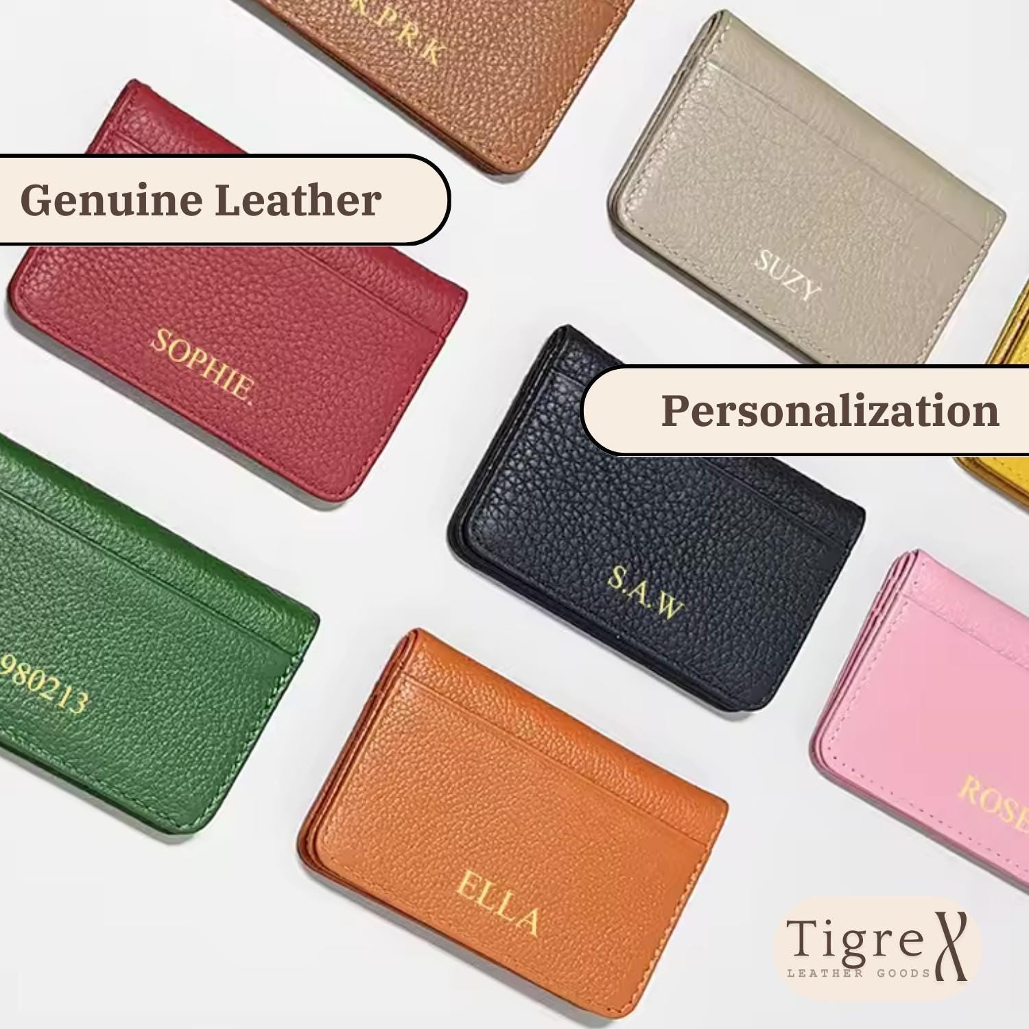 Leather Card Holder – Personalized Etsy