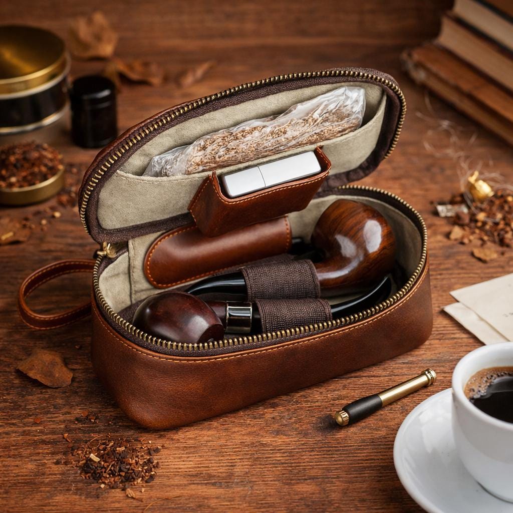 Personalized Leather Pipe Case – Custom Engraved Tobacco Pouch for 2 Pipes Etsy