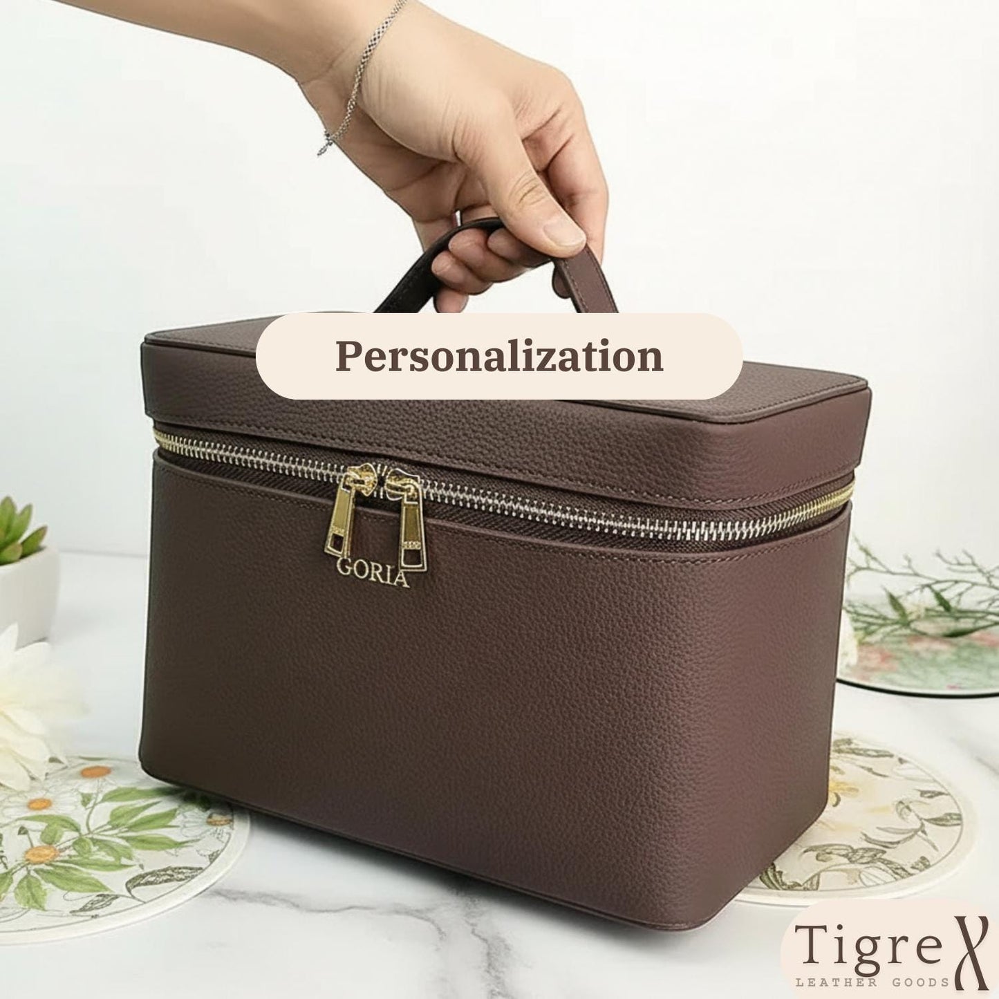 Leather Cosmetic Bag - Tigre X Studio