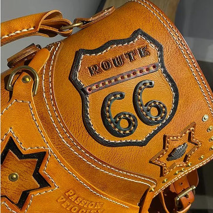 Leather Biker Backpack – Route 66 Etsy