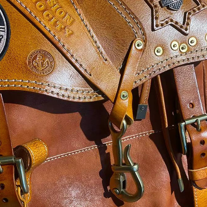 Leather Biker Backpack – Route 66 Etsy