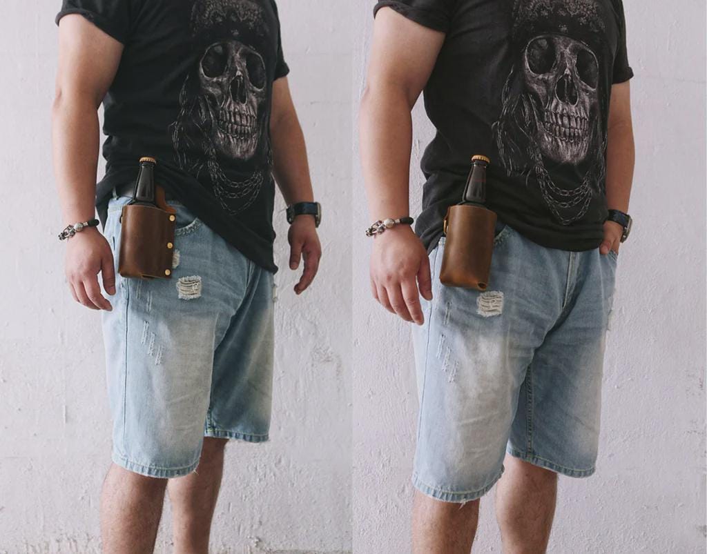 Leather Beer Holster - Tigre X Studio