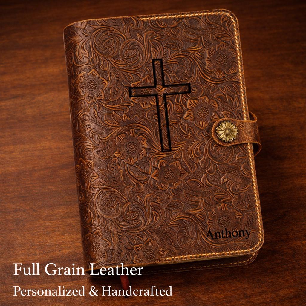 Custom Leather Bible Cover Etsy