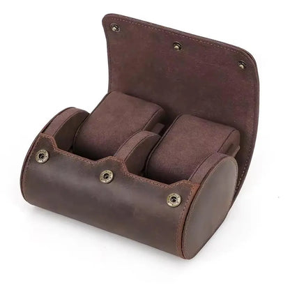 Personalized Leather Watch Box  1/2/3/4/6/8/10/12 Slot Travel Case Vintage Leather Watch Organizer, Gift for Him, Groomsmen Gift - Tigre X Studio