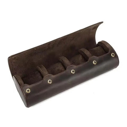 Personalized Leather Watch Box  1/2/3/4/6/8/10/12 Slot Travel Case Vintage Leather Watch Organizer, Gift for Him, Groomsmen Gift - Tigre X Studio