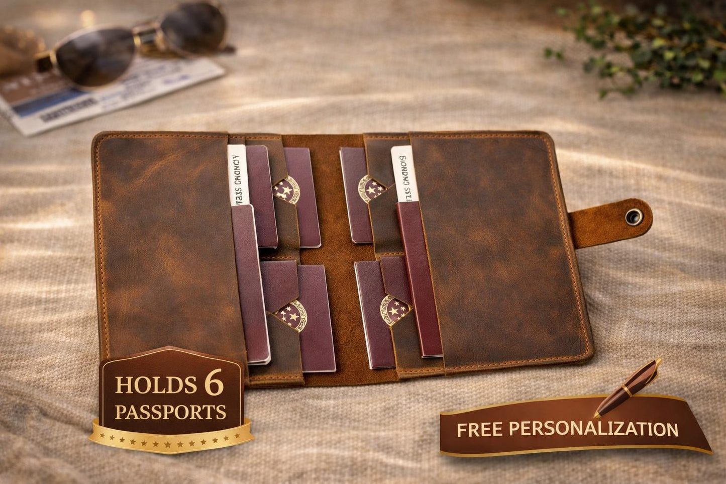 Leather Family Passport Holder Tigre X Studio