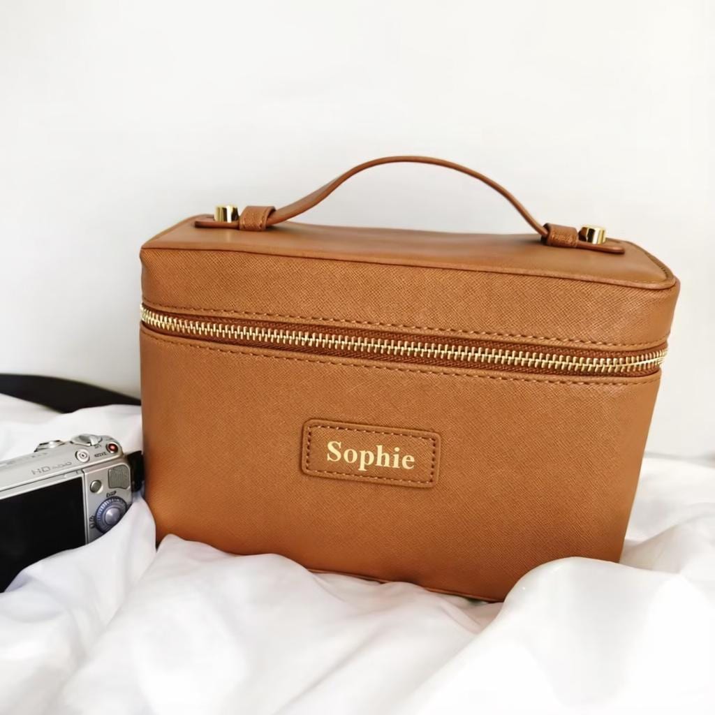 Travel Makeup Bag Organizer, Cosmetic Case for Women, PU Leather Vanity Case, Makeup Storage Box with Compartments Etsy