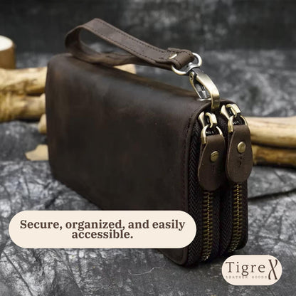 Genuine Leather Long Wallet for Men  Zipper Around Cowhide Clutch, RFID Card Holder, Phone Pocket, Gift for Him Etsy