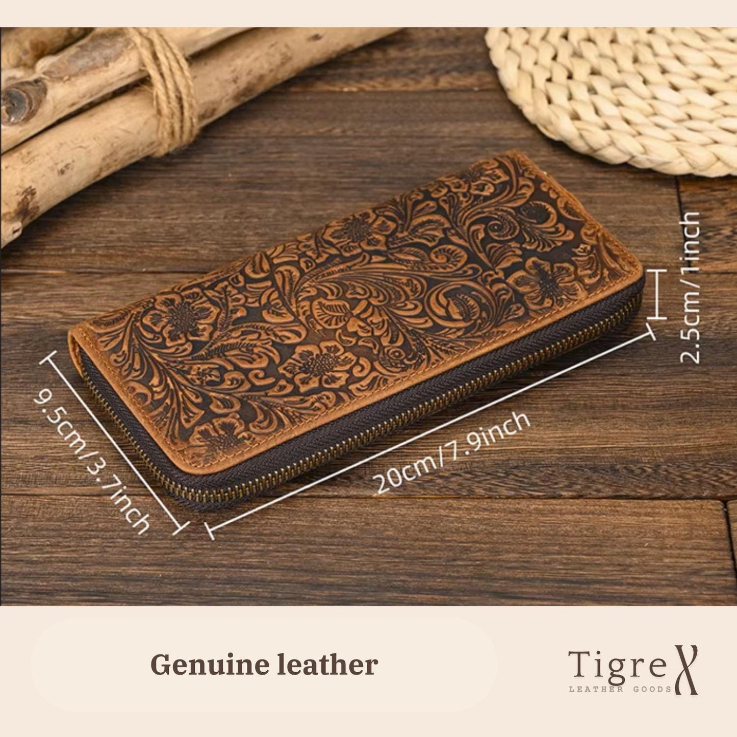 Genuine Leather Long Wallet for Men  Zipper Around Cowhide Clutch, RFID Card Holder, Phone Pocket, Gift for Him Etsy