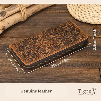 Genuine Leather Long Wallet for Men  Zipper Around Cowhide Clutch, RFID Card Holder, Phone Pocket, Gift for Him Etsy