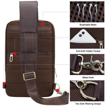 Full Grain Leather Chest Bag  Handmade Sling Backpack for Men - iPad Case Etsy