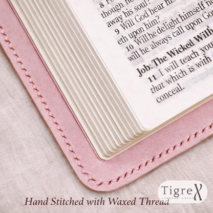 Personalized Pink Leather Bible Cover for Women, KJV Bible Case with Handle, Custom Engraved Christian Gift, Handmade & Hand Stitched Etsy