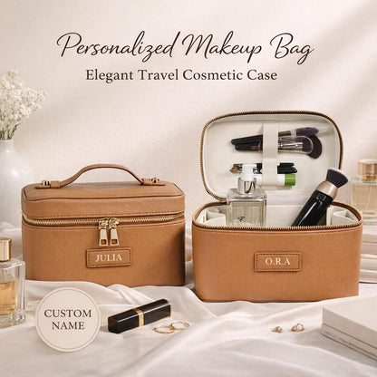 Travel Makeup Bag Organizer, Cosmetic Case for Women, PU Leather Vanity Case, Makeup Storage Box with Compartments Etsy