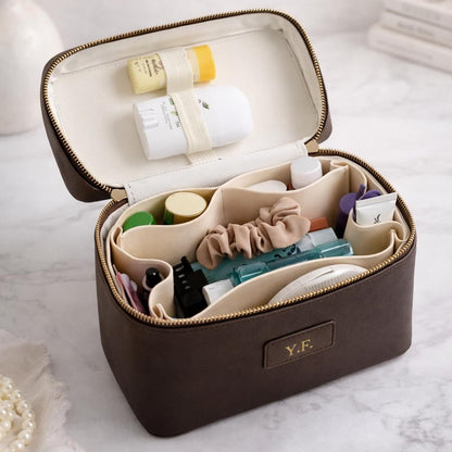 Travel Makeup Bag Organizer, Cosmetic Case for Women, PU Leather Vanity Case, Makeup Storage Box with Compartments Etsy