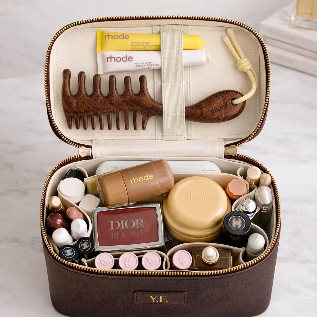 Travel Makeup Bag Organizer, Cosmetic Case for Women, PU Leather Vanity Case, Makeup Storage Box with Compartments Etsy