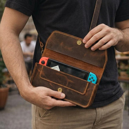 Leather Nintendo Switch Case  Handmade Full Grain Leather Carrying Bag, OLED & Switch 2 Cover, Personalized Gamer Gift Etsy