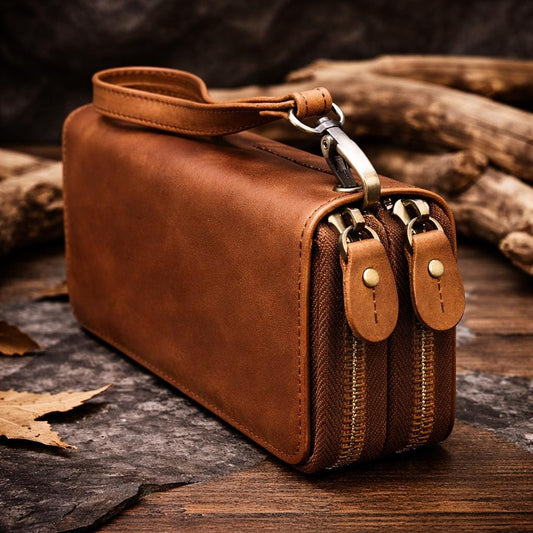 Genuine Leather Long Wallet for Men  Zipper Around Cowhide Clutch, RFID Card Holder, Phone Pocket, Gift for Him Etsy