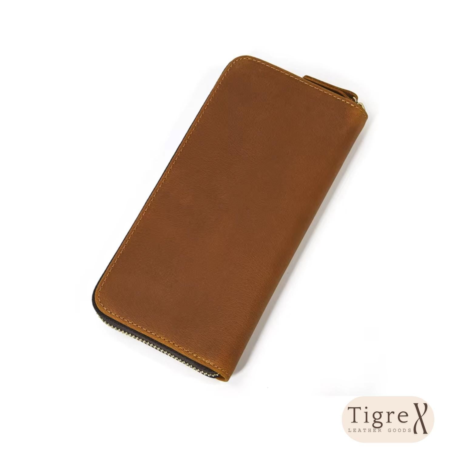 Genuine Leather Long Wallet for Men  Zipper Around Cowhide Clutch, RFID Card Holder, Phone Pocket, Gift for Him Etsy