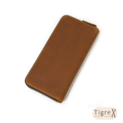 Genuine Leather Long Wallet for Men  Zipper Around Cowhide Clutch, RFID Card Holder, Phone Pocket, Gift for Him Etsy