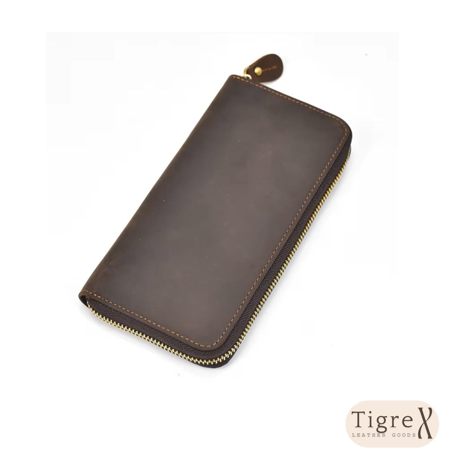 Genuine Leather Long Wallet for Men  Zipper Around Cowhide Clutch, RFID Card Holder, Phone Pocket, Gift for Him Etsy