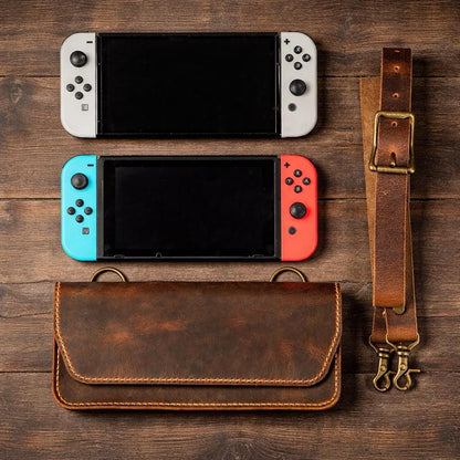 Leather Nintendo Switch Case  Handmade Full Grain Leather Carrying Bag, OLED & Switch 2 Cover, Personalized Gamer Gift Etsy