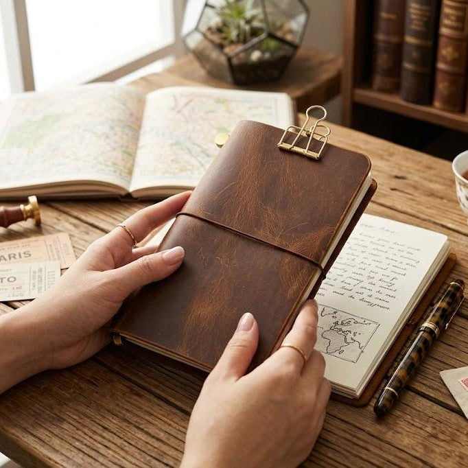 Leather Travelers Notebook  Handmade Full Grain Journal Cover with Inserts, Vintage Refillable Planner, Personalized Gift Etsy